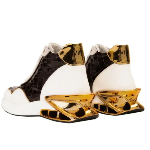 vinci_leather_bellagio_le_3-1.webp Shop Vinci Leather Shoes Vinci Leather Bellagio Leather High-Top Sneaker Boot White / Gold