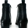 Sale Vinci Leather Shoes Vinci Leather Boss Pythn Snk Boot Black / Wihite Limited Edition (D.5307)