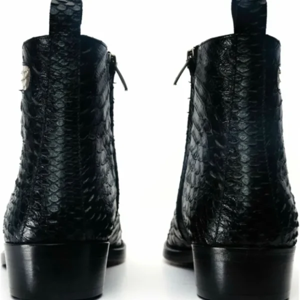 vinci_leather_boss_pythn__3.webp Sale Vinci Leather Shoes Vinci Leather Boss Pythn Snk Boot Black / Wihite Limited Edition (D.5307)