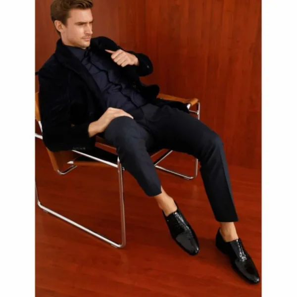 vinci_leather_colombo_bla_8.webp Store Vinci Leather Shoes Vinci Leather Colombo Cap Toe Oxford Shoe (8005) Black