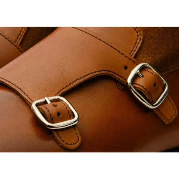 vinci_leather_preston_cog_3.webp Clearance Vinci Leather Shoes Vinci Leather Preston Leather / Suede Double Monk Strap Ankle Boot (C-9058) Cognac