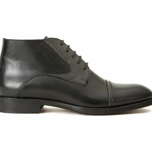 vinci_leather_the_albury__0.webp Discount Vinci Leather Shoes Vinci Leather The Albury Cap-toe Derby Lace-up Boot With A Zipper (X-3666) Black