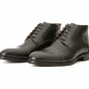 Discount Vinci Leather Shoes Vinci Leather The Albury Cap-toe Derby Lace-up Boot With A Zipper (X-3666) Black