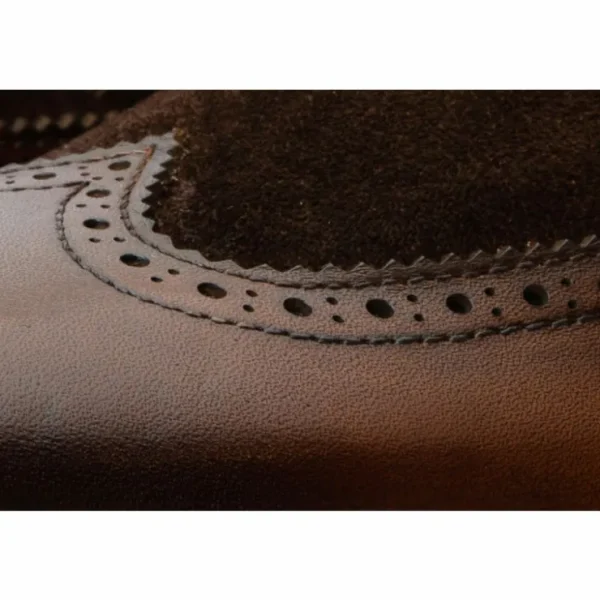 Cheap Vinci Leather Shoes Vinci Leather The Albus Leather / Suede Double Strap Monk Brogue Boot (X-559 (549-113)) Brown