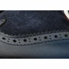 Sale Vinci Leather Shoes Vinci Leather The Albus Leather / Suede Double Strap Monk Brogue Boot (X-559 (549-12)) Navy