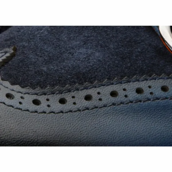 vinci_leather_the_albus_n_2.webp Sale Vinci Leather Shoes Vinci Leather The Albus Leather / Suede Double Strap Monk Brogue Boot (X-559 (549-12)) Navy