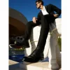Discount Vinci Leather Shoes Vinci Leather The Anderson Leather / Suede Brogue Lace-up Boot With A Zipper (14559) Black