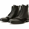 Discount Vinci Leather Shoes Vinci Leather The Anderson Leather / Suede Brogue Lace-up Boot With A Zipper (14559) Black