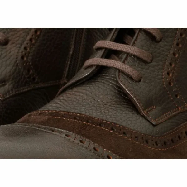 vinci_leather_the_anderso_3-1.webp Online Vinci Leather Shoes Vinci Leather The Anderson Leather / Suede Brogue Lace-up Boot With A Zipper (14559) Brown