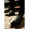 Discount Vinci Leather Shoes Vinci Leather The Anderson Leather / Suede Brogue Lace-up Boot With A Zipper (14559) Black