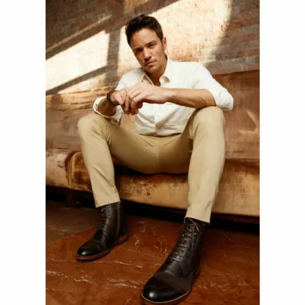 vinci_leather_the_anderso_7-1.webp Online Vinci Leather Shoes Vinci Leather The Anderson Leather / Suede Brogue Lace-up Boot With A Zipper (14559) Brown
