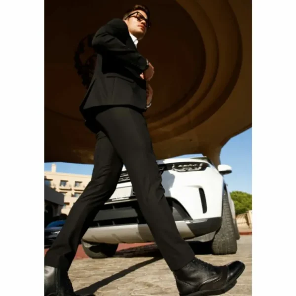 Discount Vinci Leather Shoes Vinci Leather The Anderson Leather / Suede Brogue Lace-up Boot With A Zipper (14559) Black