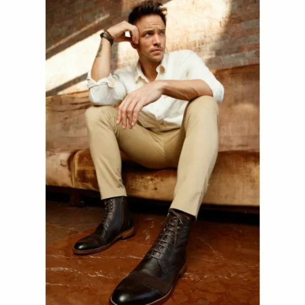 vinci_leather_the_anderso_8-1.webp Online Vinci Leather Shoes Vinci Leather The Anderson Leather / Suede Brogue Lace-up Boot With A Zipper (14559) Brown