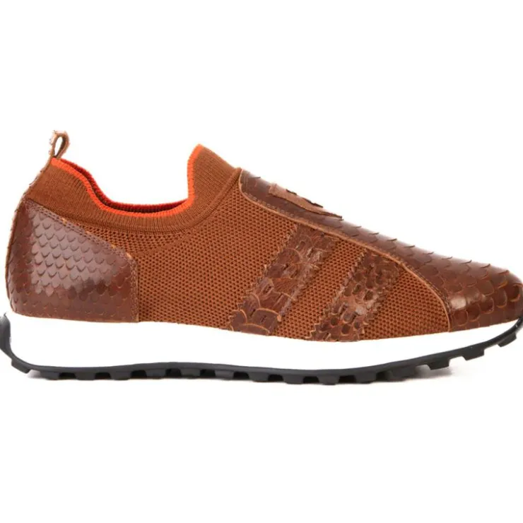 Fashion Vinci Leather Shoes Vinci Leather The Aslan Knitted Sneaker Tan