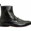 Best Vinci Leather Shoes Vinci Leather The Baron Bit Zip-up Dress Boot (9026 X) Black