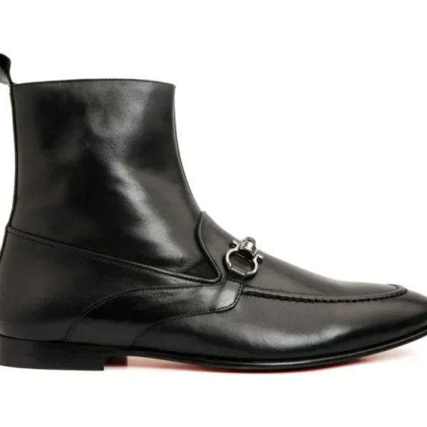 vinci_leather_the_baron_b_0.webp Best Vinci Leather Shoes Vinci Leather The Baron Bit Zip-up Dress Boot (9026 X) Black