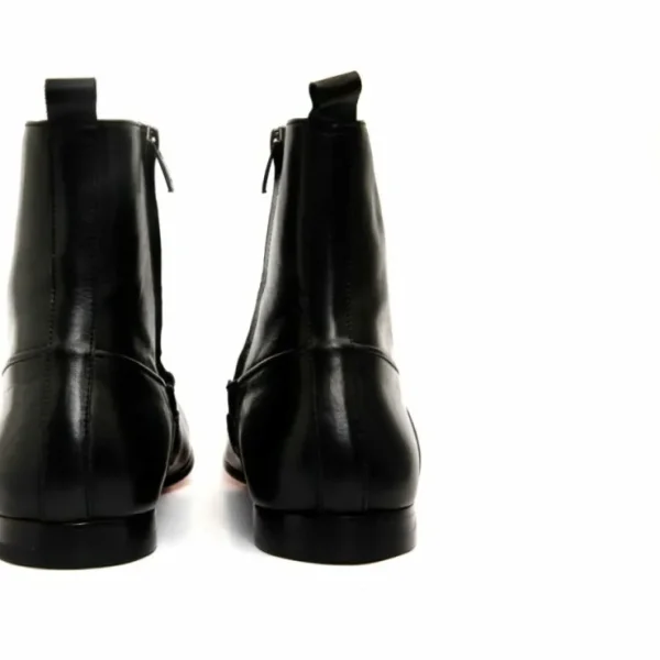 vinci_leather_the_baron_b_3.webp Best Vinci Leather Shoes Vinci Leather The Baron Bit Zip-up Dress Boot (9026 X) Black
