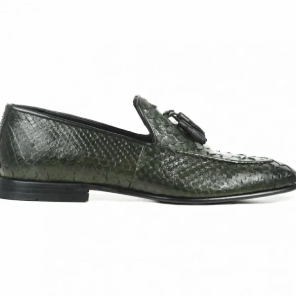 vinci_leather_the_bethesd_0.webp Cheap Vinci Leather Shoes Vinci Leather The Bethesda Python Tassel Loafers (18621 Y-1) Green