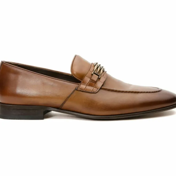 Shop Vinci Leather Shoes Vinci Leather The Bogota Bit Loafer (10651) Tan