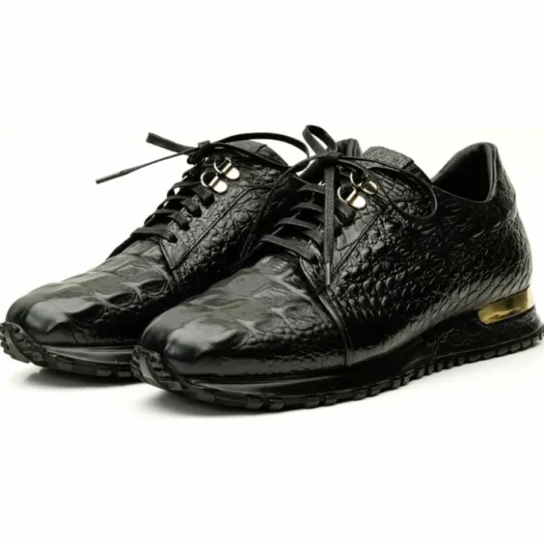 vinci_leather_the_bomba_b_1.webp Outlet Vinci Leather Shoes Vinci Leather The Bomba Crocodile Leather Sneaker (Vc-D521T-52) Black