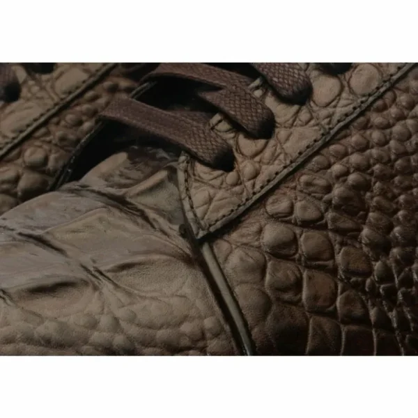 vinci_leather_the_bomba_b_2-1.webp Best Vinci Leather Shoes Vinci Leather The Bomba Crocodile Leather Sneaker (Vc-D521T-52) Brown