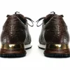 Best Vinci Leather Shoes Vinci Leather The Bomba Crocodile Leather Sneaker (Vc-D521T-52) Brown