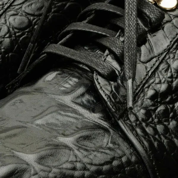 vinci_leather_the_bomba_b_3.webp Outlet Vinci Leather Shoes Vinci Leather The Bomba Crocodile Leather Sneaker (Vc-D521T-52) Black