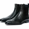 Clearance Vinci Leather Shoes Vinci Leather The Boss Python Snk Zip-up Leather Boot Limited Edition Black
