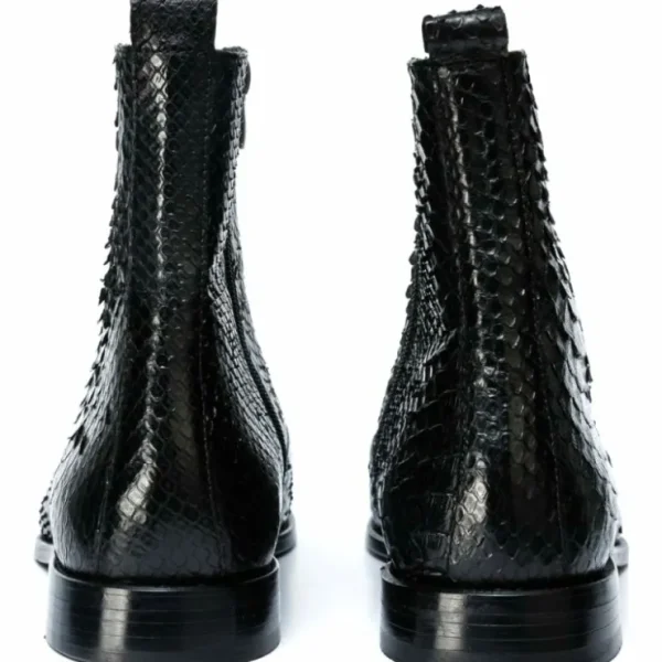 vinci_leather_the_boss_bl_3.webp Clearance Vinci Leather Shoes Vinci Leather The Boss Python Snk Zip-up Leather Boot Limited Edition Black