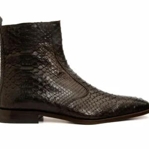 Flash Sale Vinci Leather Shoes Vinci Leather The Boss Python Snk Zip-up Leather Boot Limited Edition Brown