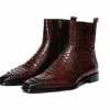 Online Vinci Leather Shoes Vinci Leather The Boss Python Snk Zip-up Leather Boot Limited Edition Burgundy