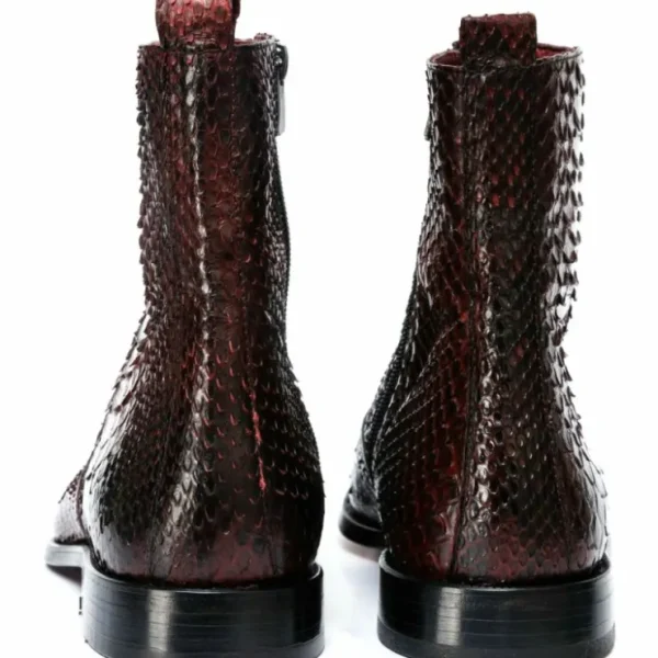 vinci_leather_the_boss_bu_3.webp Online Vinci Leather Shoes Vinci Leather The Boss Python Snk Zip-up Leather Boot Limited Edition Burgundy