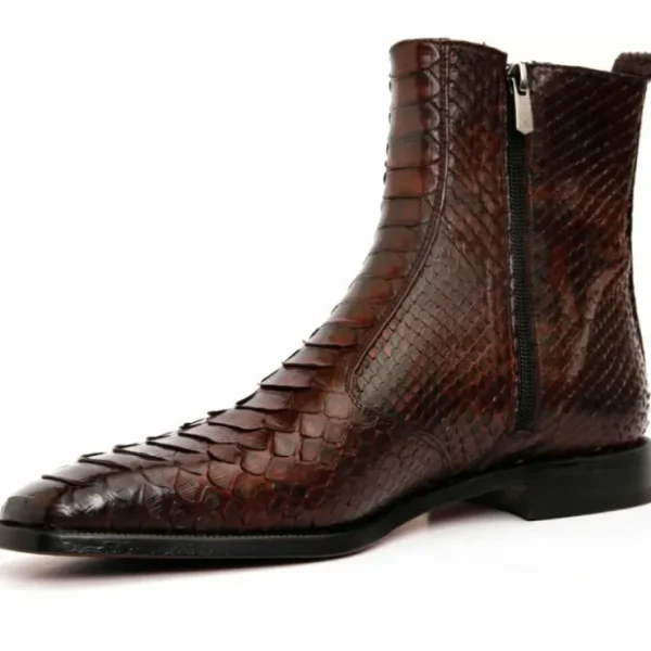 vinci_leather_the_boss_bu_4.webp Online Vinci Leather Shoes Vinci Leather The Boss Python Snk Zip-up Leather Boot Limited Edition Burgundy