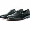 Fashion Vinci Leather Shoes Vinci Leather The Boss Python Color Shoe Bit Loafer (C-9023 X) Black