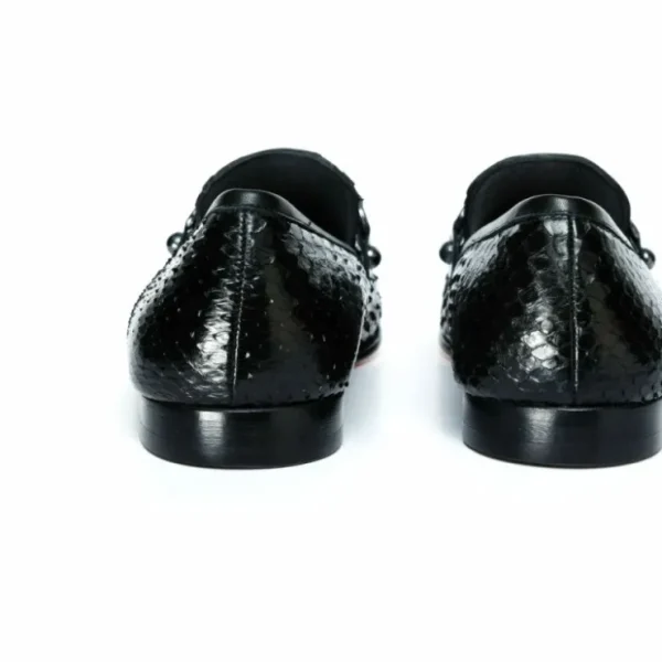vinci_leather_the_boss_py_2.webp Fashion Vinci Leather Shoes Vinci Leather The Boss Python Color Shoe Bit Loafer (C-9023 X) Black