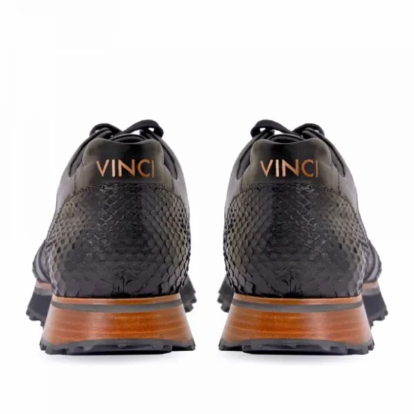 Sale Vinci Leather Shoes Vinci Leather The Boss Pyth Snk Skin Sneaker Black