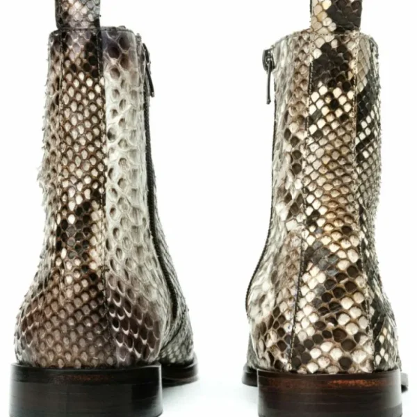 vinci_leather_the_boss_wh_3.webp Hot Vinci Leather Shoes Vinci Leather The Boss Python Snk Zip-up Leather Boot Limited Edition White