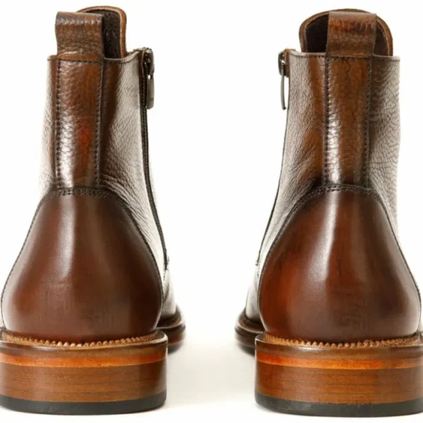 vinci_leather_the_bothey__4-1.webp Outlet Vinci Leather Shoes Vinci Leather The Bothey Leather Cap-toe Lace-up Boot With A Zipper (14554) Brown