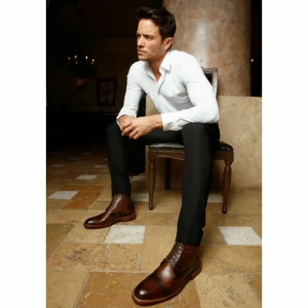 vinci_leather_the_bothey__7-1.webp Outlet Vinci Leather Shoes Vinci Leather The Bothey Leather Cap-toe Lace-up Boot With A Zipper (14554) Brown