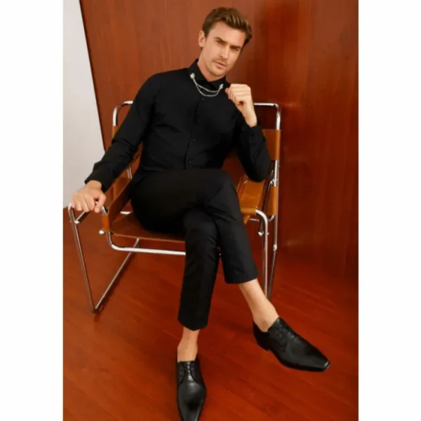 Cheap Vinci Leather Shoes Vinci Leather The Buenos Aires Derby Shoes (10723) Black