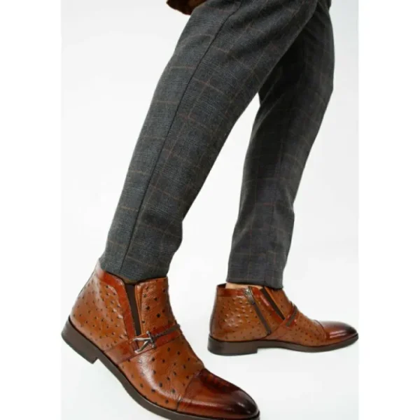 vinci_leather_the_dallas__5-1.webp Fashion Vinci Leather Shoes Vinci Leather The Dallas Leather Bit Ankle Zip-up Dress Boot (10726) Brown