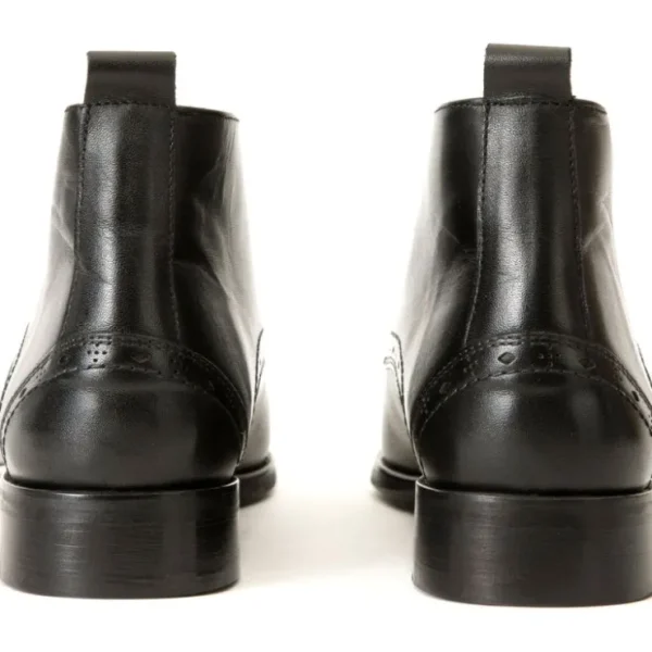 Cheap Vinci Leather Shoes Vinci Leather The Dessalines Leather Chukka Brogue Dress Boot (X-868) Black