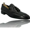Cheap Vinci Leather Shoes Vinci Leather The Dixon Leather Tassel Loafer (13409) Black