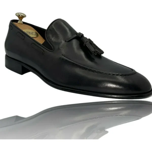 vinci_leather_the_dixon_b_1.webp Cheap Vinci Leather Shoes Vinci Leather The Dixon Leather Tassel Loafer (13409) Black