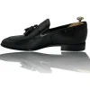 Cheap Vinci Leather Shoes Vinci Leather The Dixon Leather Tassel Loafer (13409) Black