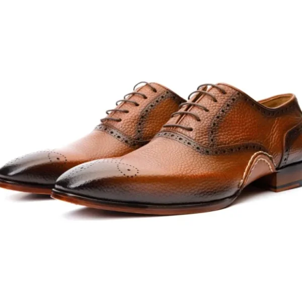 vinci_leather_the_draco_h_2.webp Discount Vinci Leather Shoes Vinci Leather The Draco Handmade Semi Brogue Oxford Shoe (V-01/6825) Brown
