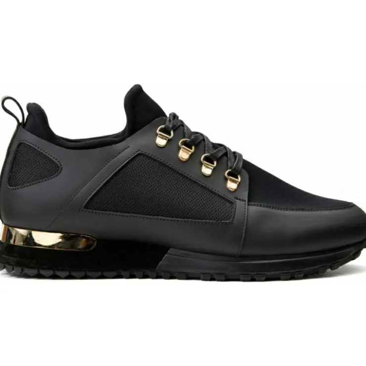 Hot Vinci Leather Shoes Vinci Leather The Emir Leather Sneaker For Men Limited Edition (D-529) Black