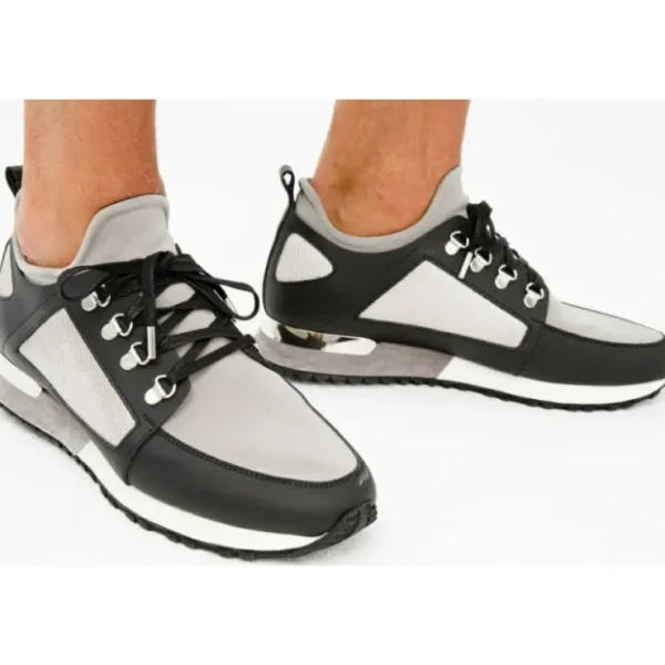 Best Vinci Leather Shoes Vinci Leather The Emir Leather Sneaker For Men Limited Edition (D-529) Grey
