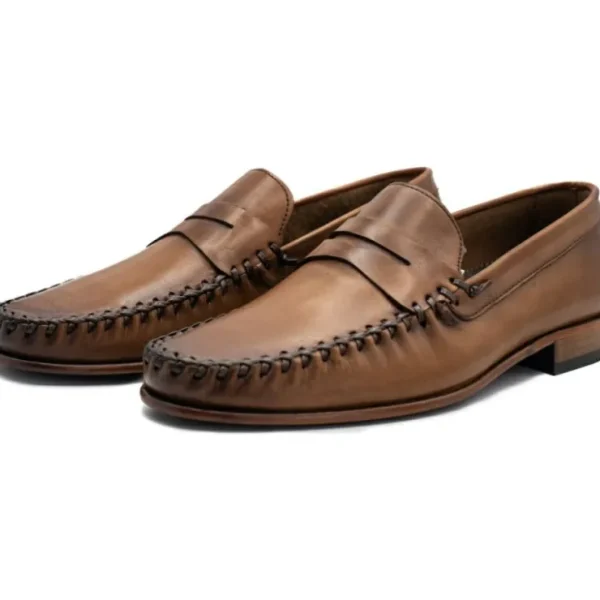 vinci_leather_the_eregli__1-1.webp Hot Vinci Leather Shoes Vinci Leather The Eregli Leather Penny Loafer (08100) Brown