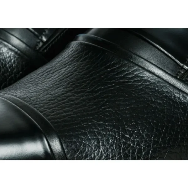 vinci_leather_the_everest_2-3.webp Fashion Vinci Leather Shoes Vinci Leather The Everest Leather Cap Toe Dress Loafer Shoe (16005) Black